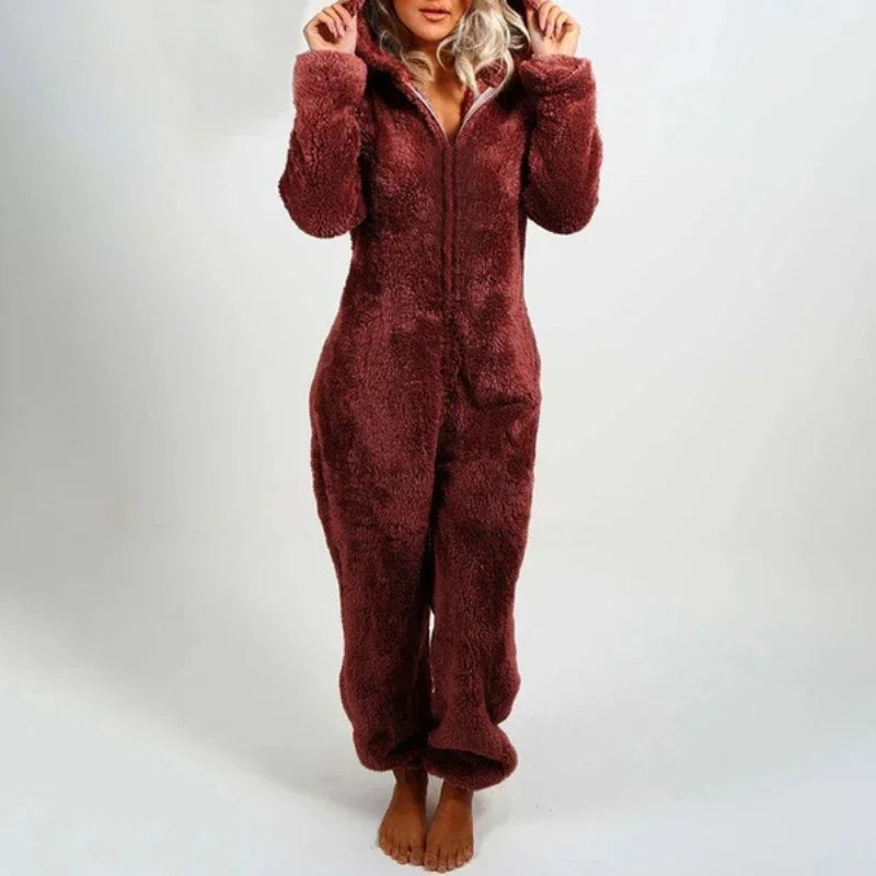 Combinaison Pyjama Onesie Femme Hiver - Grande Taille à Capuche