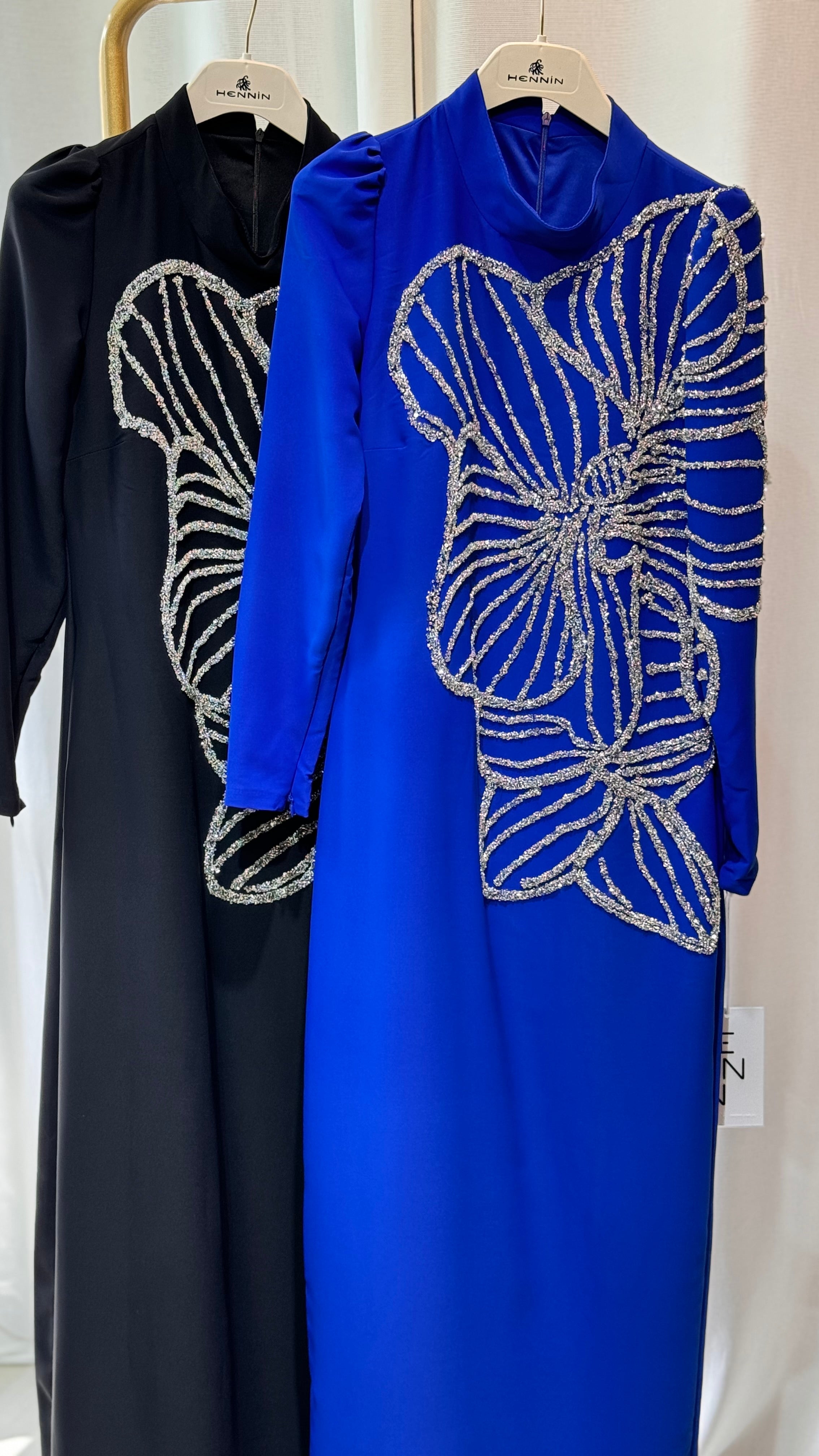 Robe de Soirée Élégante 140cm Perles