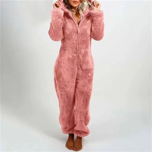 Combinaison Pyjama Onesie Sourire Femme - Vêtements Nuit Hiver