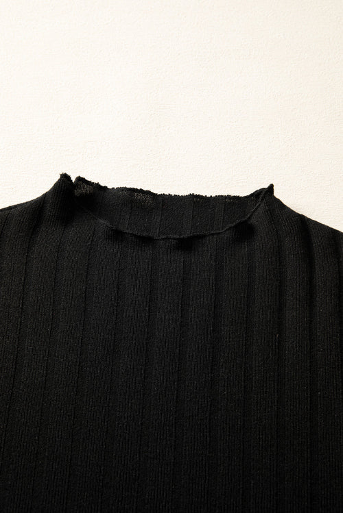 "Robe mini côtelée patchwork détail col froncé"