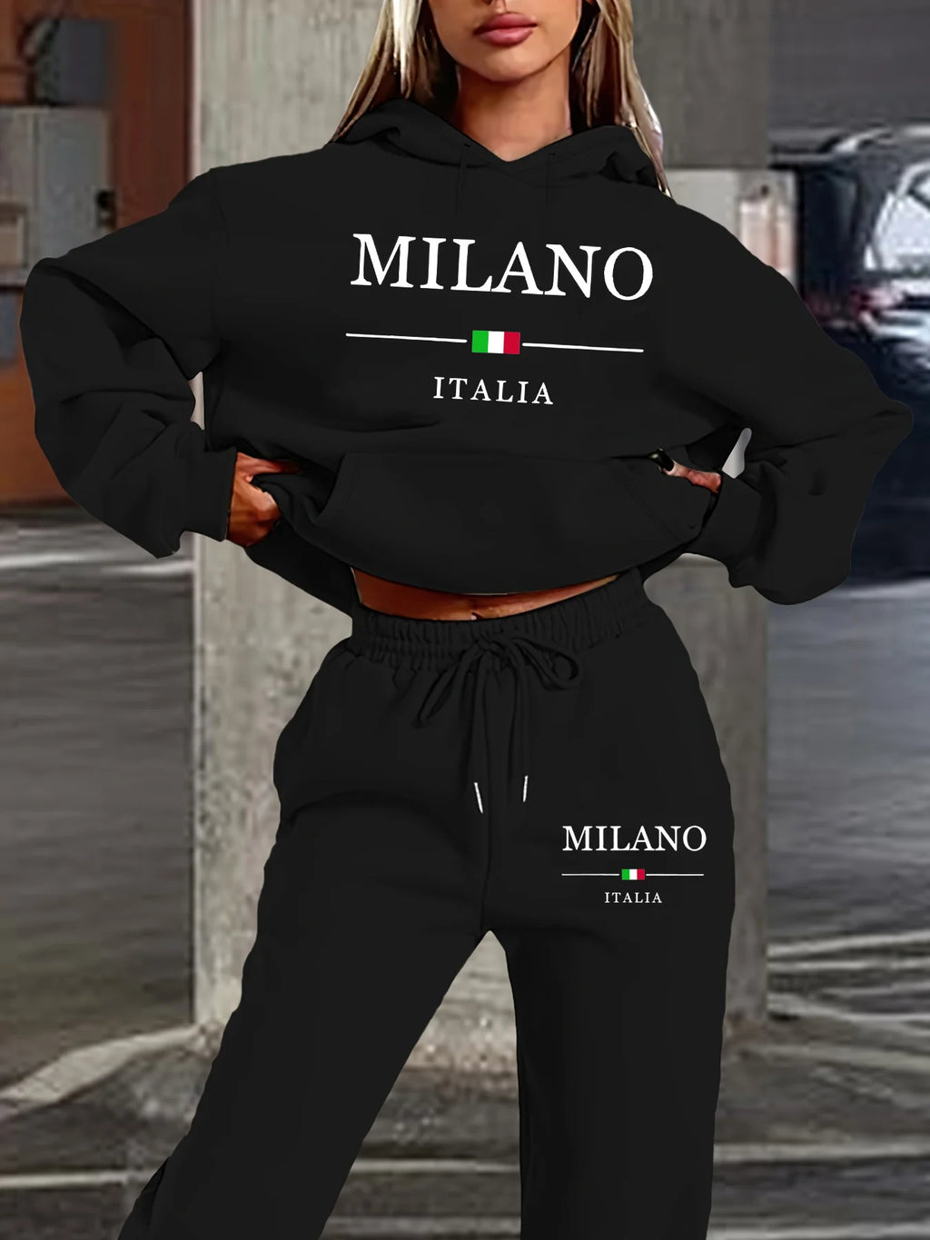 Ensemble Sweat à Capuche Femme MILANO ITALIA - Doublure Peluche Hiver