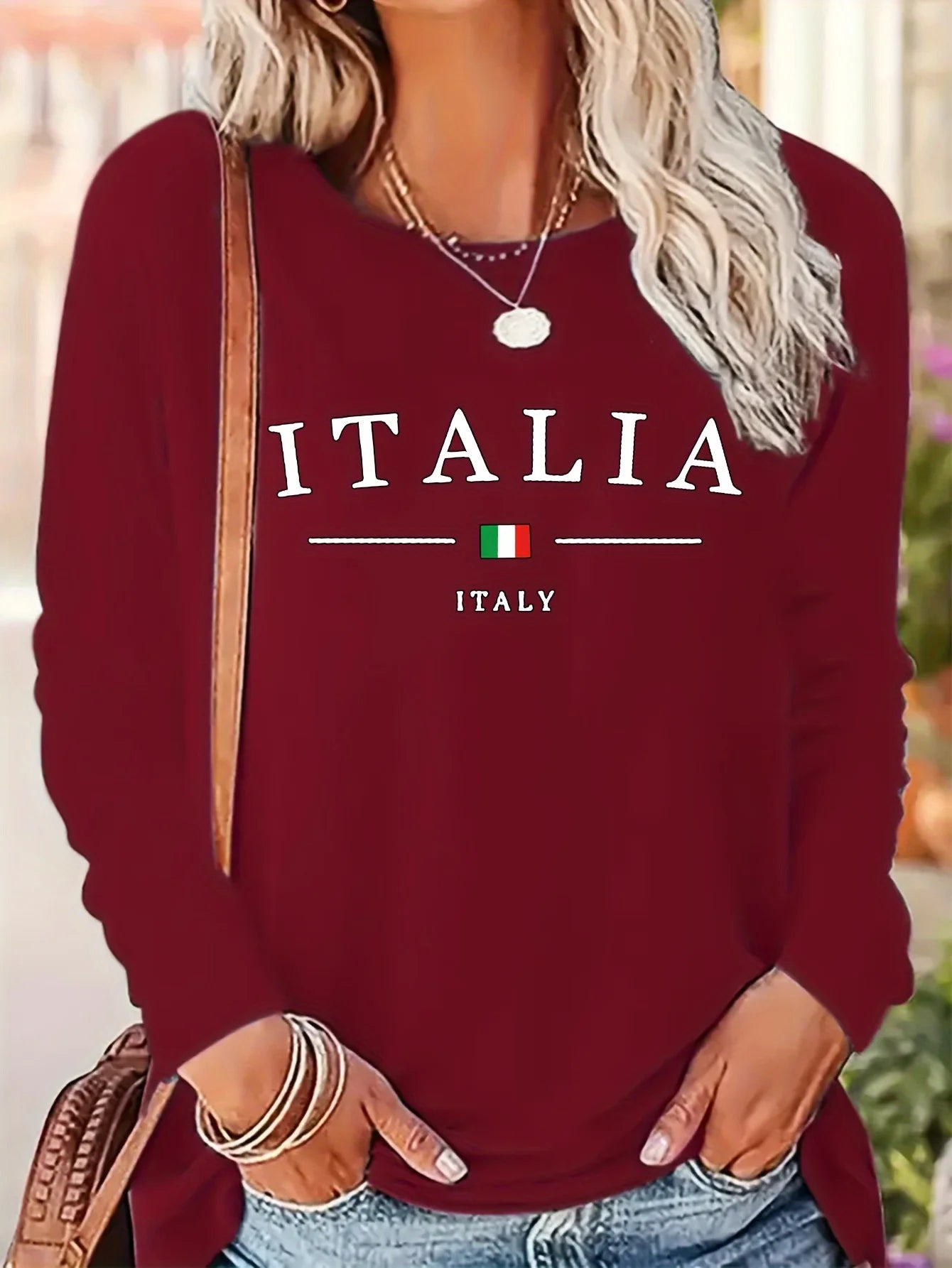 T-shirt Coton Femme Manches Longues - Haut Slim Blanc Basique