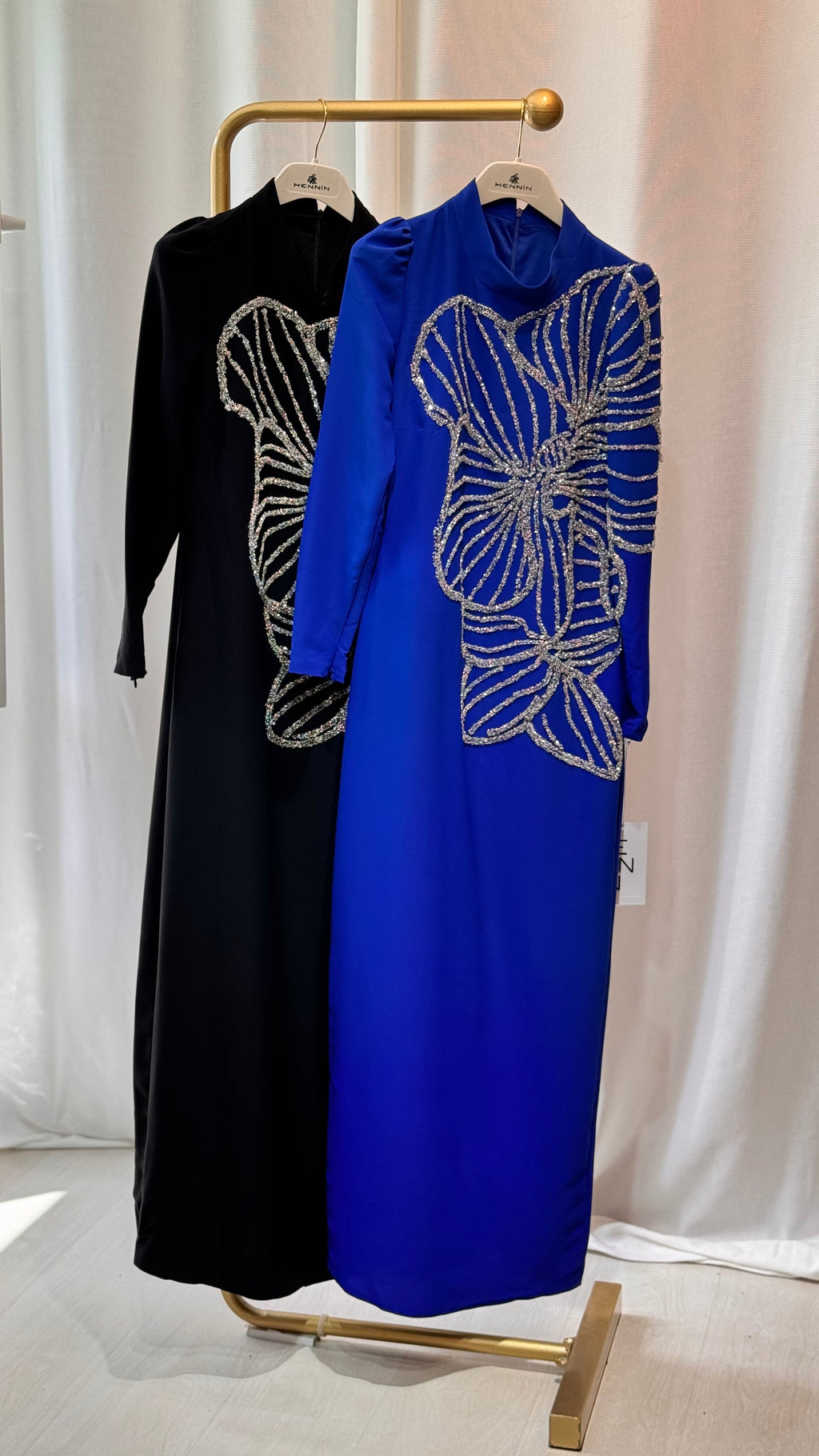 Robe de Soirée Élégante 140cm Perles