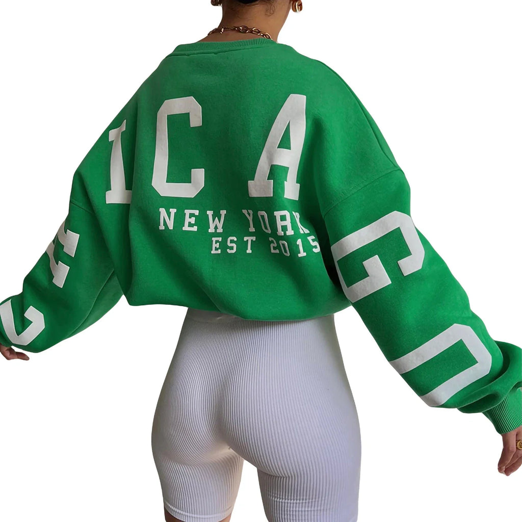 Sweatshirt Y2K Grunge Femme - Pull Ample Imprimé Lettres Streetwear