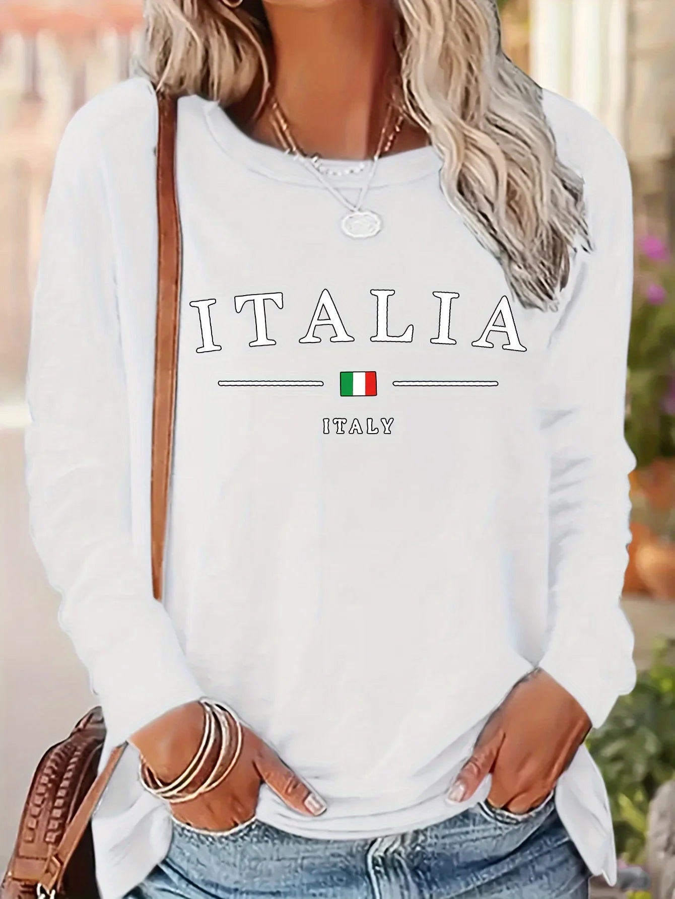 T-shirt Coton Femme Manches Longues - Haut Slim Blanc Basique