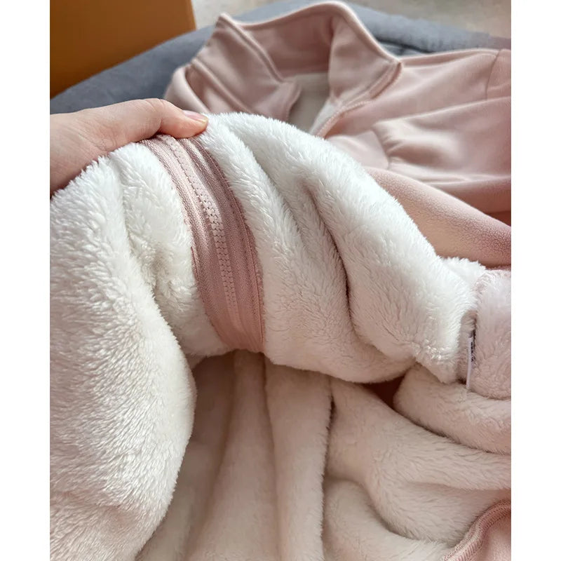 Veste Polaire Double Face Femme - Pull à Capuche Hiver Streetwear