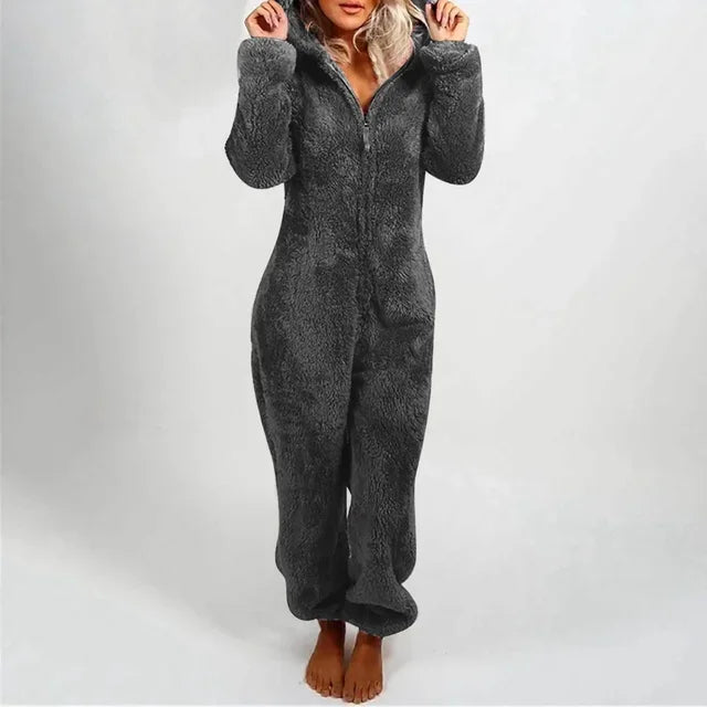 Combinaison Pyjama Onesie Sourire Femme - Vêtements Nuit Hiver