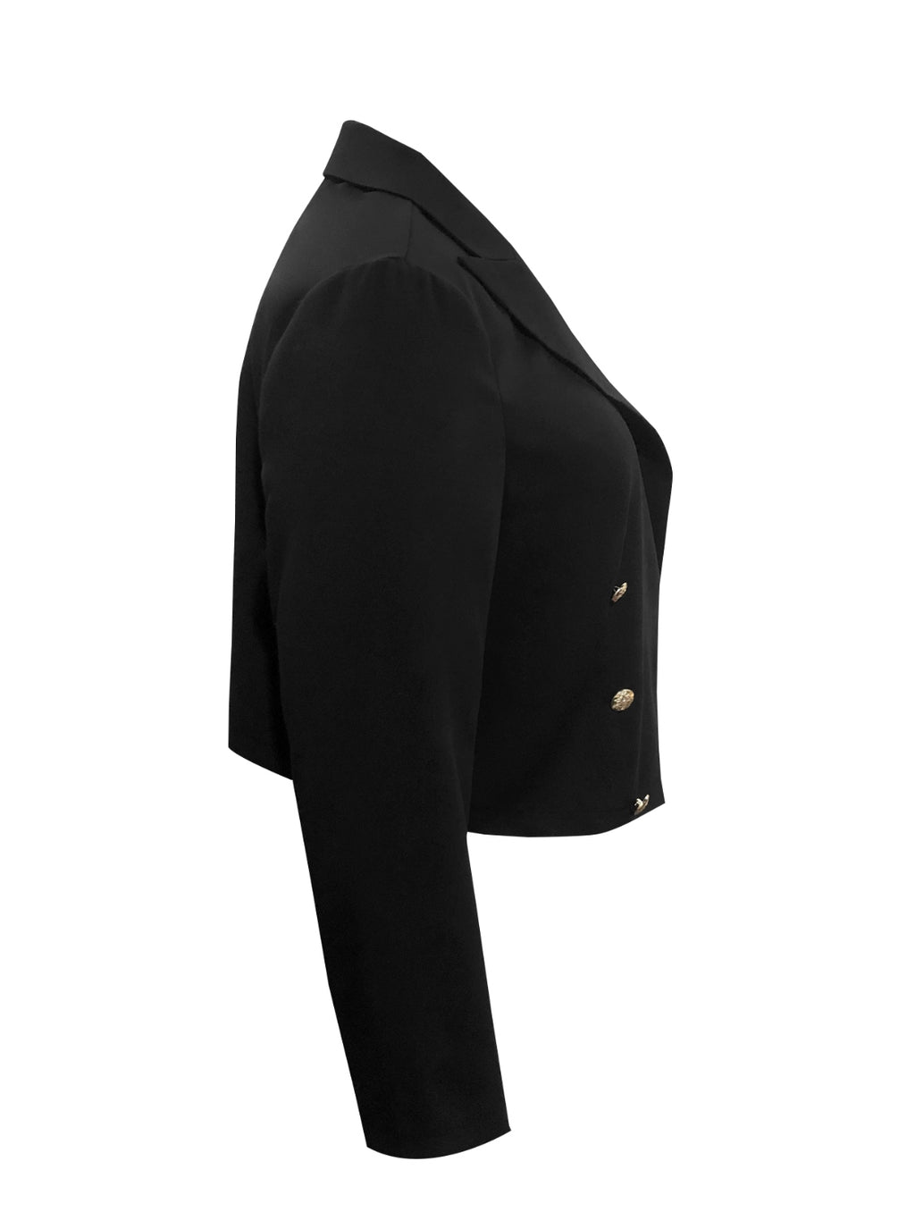 Blazer col tailleur grande taille - vue arrière montrant la coupe impeccable et le tombé parfait du tissu
