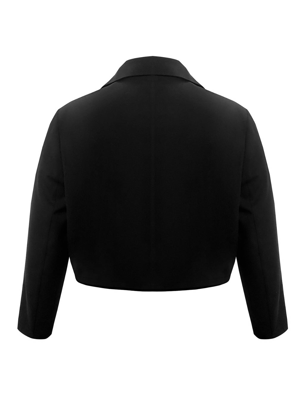 Blazer professionnel vue de dos grande taille - détail épaules structurées et manches longues élégantes pour bureau

