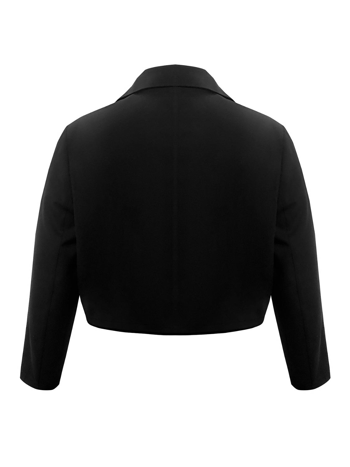 Blazer professionnel vue de dos grande taille - détail épaules structurées et manches longues élégantes pour bureau
