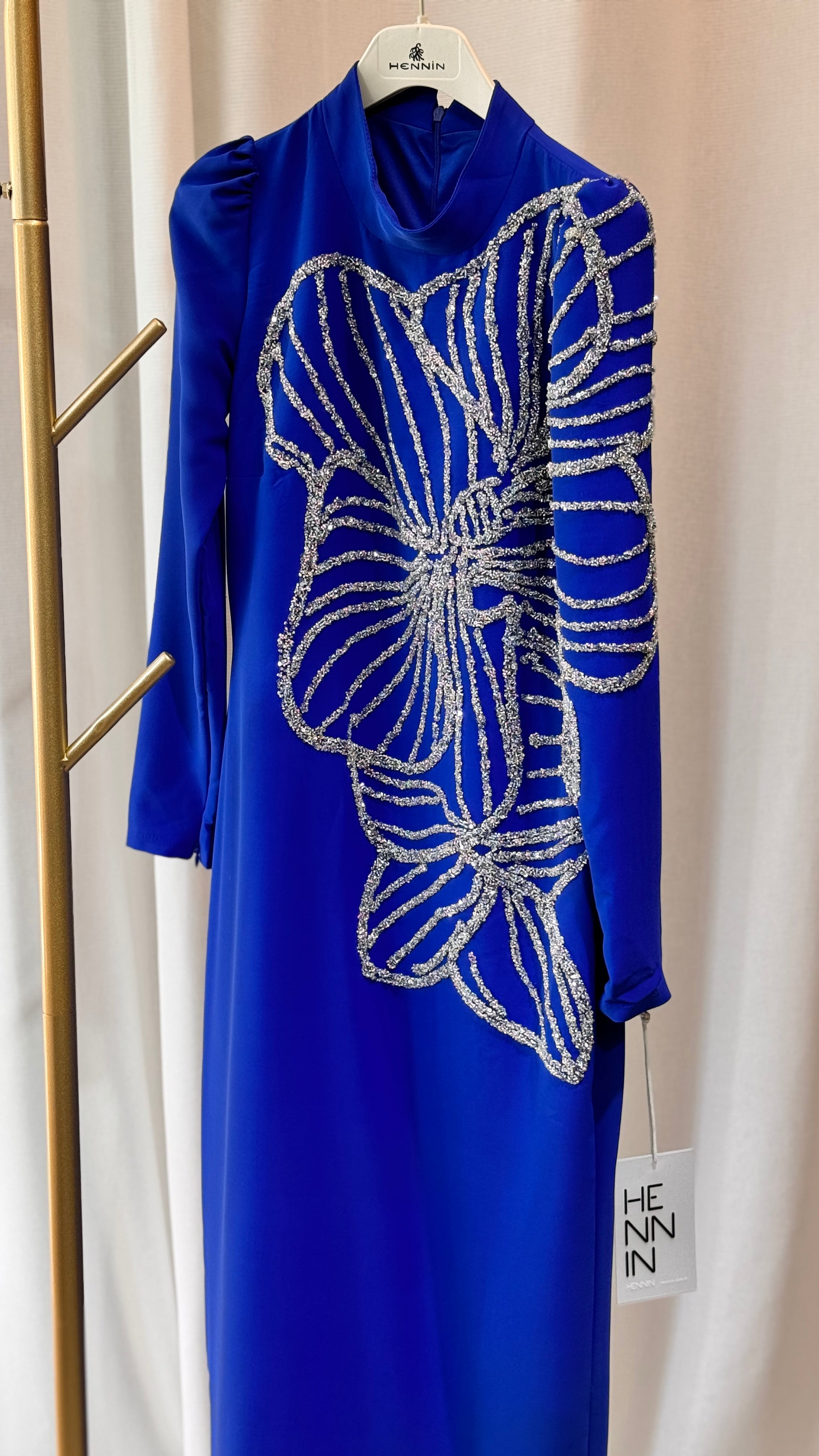 Robe de Soirée Élégante 140cm Perles