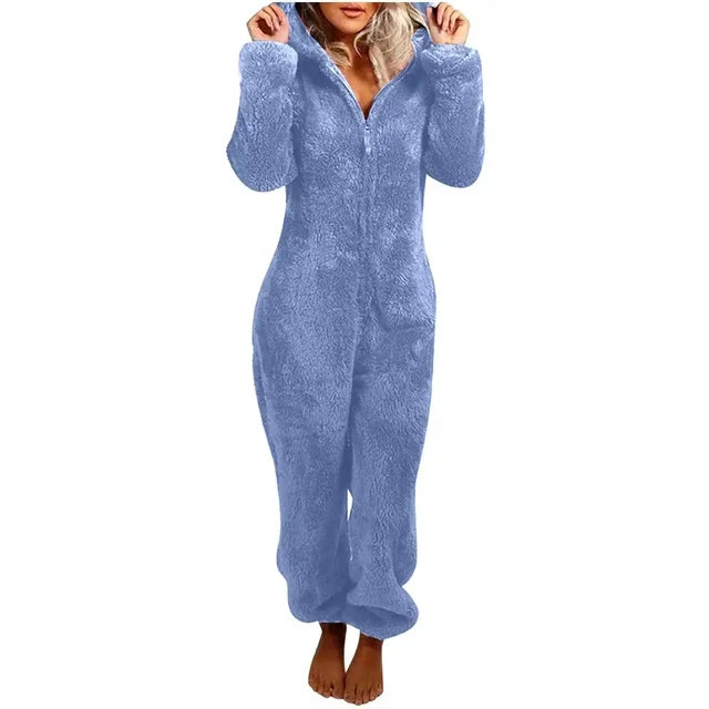 Combinaison Pyjama Onesie Femme Hiver - Grande Taille à Capuche