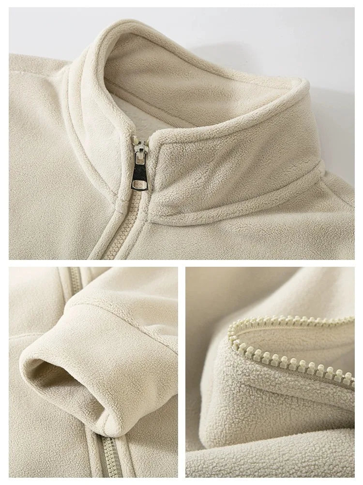 Veste Polaire Double Face Femme - Pull à Capuche Hiver Streetwear