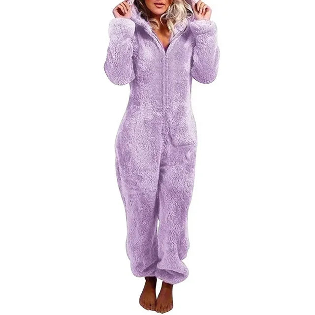 Combinaison Pyjama Onesie Femme Hiver - Grande Taille à Capuche