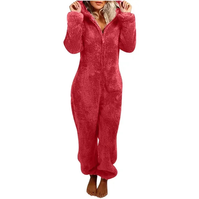 Combinaison Pyjama Onesie Femme Hiver - Grande Taille à Capuche