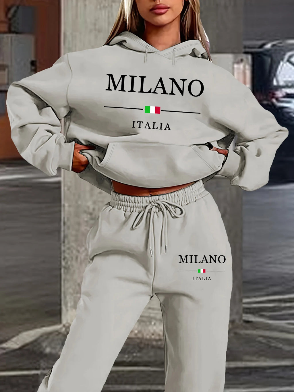 Ensemble Sweat à Capuche Femme MILANO ITALIA - Doublure Peluche Hiver