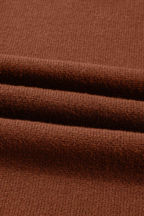  "Robe tricot col montant côtelée manches longues"