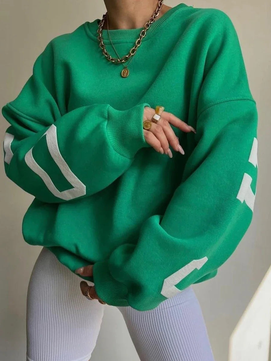 Sweatshirt Y2K Grunge Femme - Pull Ample Imprimé Lettres Streetwear