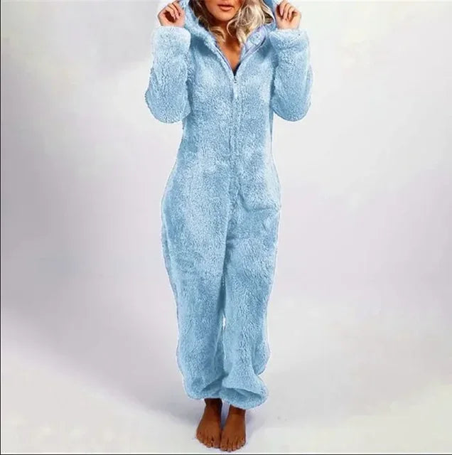 Combinaison Pyjama Onesie Femme Hiver - Grande Taille à Capuche