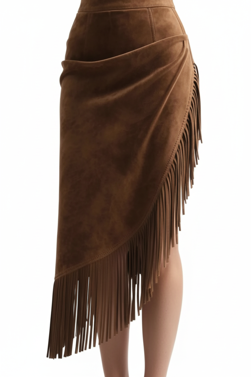Jupe Asymétrique Franges - Détail ourlet